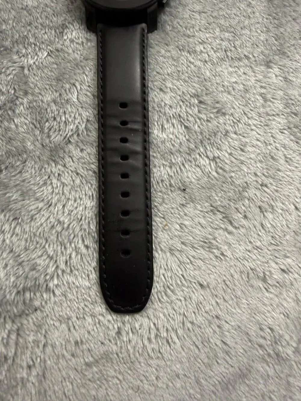 Movado Bold 3600014 Mens Watch Black Dial Black Leather Chronograph Quartz Date